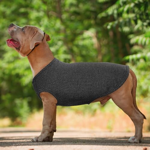 Hjumarayan Hundepullover Mittelgroße Hunde - Hundeshirt Dünn Hunde Pullover Sonnenschutz Tshirt Elastisch Hundepulli Gestreifte Shirt Pullis für Dackel Französische Bulldogge (Schwarz M)