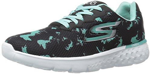 Skechers Performance Women's Go Run 400 Action Running Shoe,Black/aqua,10 M US