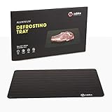 Defrosting Tray (Largest Size) for rapid thaw - Best kitchen thawing tray - Better than heating tray - Safe to defrost meat frozen food pork chops, lamb chops, chicken, fish - No electricity required