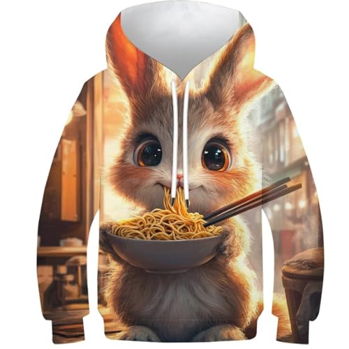 Sweat à capuche enfants imprimé 3D sweat lapin mignon 9-11 ans