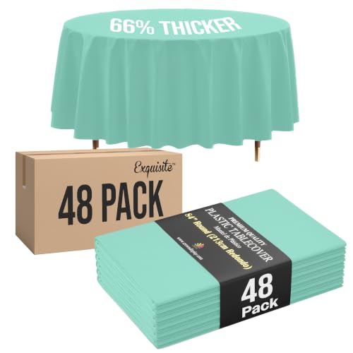 Image of Exquisite Mint Round Tablecloth 84 inch - 48 Pack
