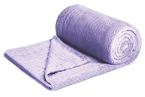NEWCOSPLAY Flannel Fleece Throw Blanket Lightweight Soft All Season Use (886-purple, Throw(50"x60"))