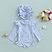 Baby Infant Girl Swimsuit One-Piece Long Sleeve Rash Guard Bathing Suit Swimwear with Sun Hat (Blue, 18-24 Months)