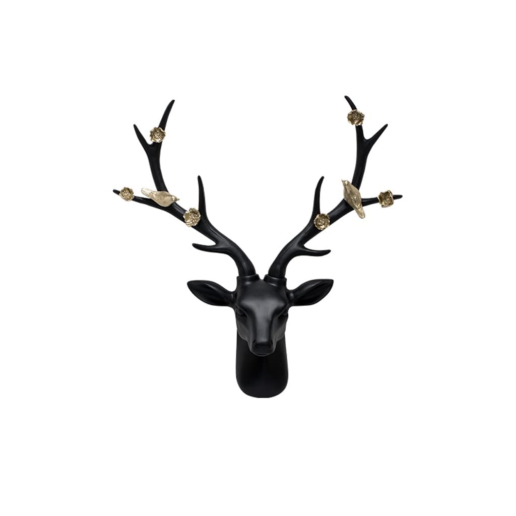Tête de cerf 3D RJJ pour briser le vide d'un grand mur de salon noir