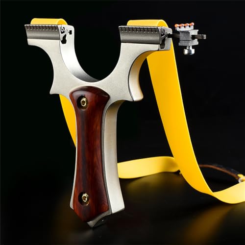 JTXCDFHMJ Slingshot,Stainless Steel Slingshot Flat Leather High-Precision Professional Slingshot for Hunting Slingshots Set