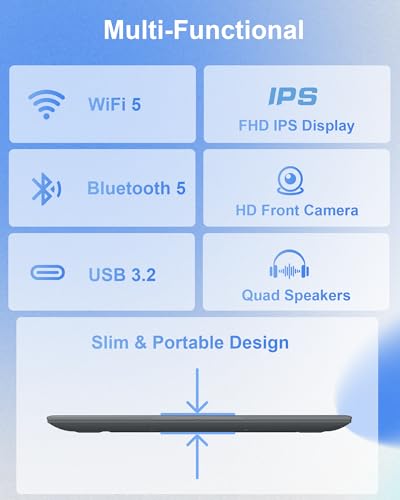 Image of 14 Inch Laptop Computer Business Laptop for Student Work, 8GB RAM 256GB SSD, FHD IPS Display, Pentium 6500Y (Up to 3.4GHz), Fast Charging, Type-C, Quad Speakers, HDMI, USB3.2, BT5, WiFi 5