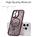 XIZYO Magnetic Case for iPhone 14 Pro Max, Floral Flower Cute Aesthetic Case [Compatible with Magsafe] for Women Girls Rose Pattern Slim TPU Bumper Shockproof Protective Cover, Branch Rose/Wine Red