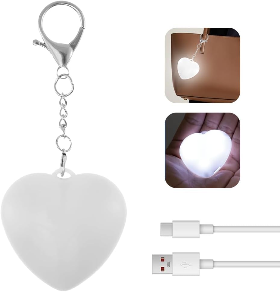 KRLZ Purse Light Handbag Light, Love Wallet Tote Bag Touch Sensing Lights, Rechargeable LED Night Light for Purse Keychain Accessories-image-9