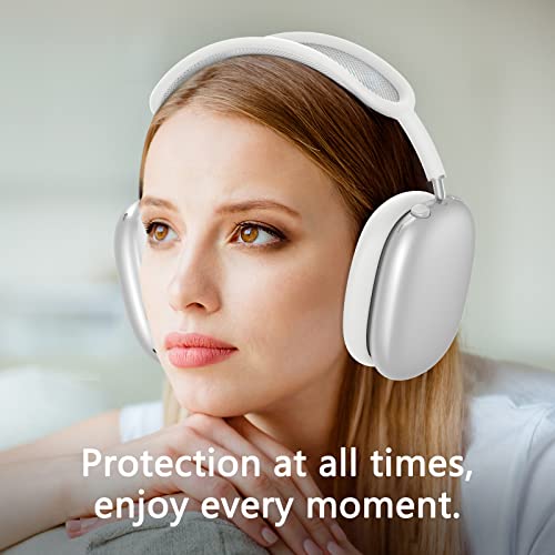 2 Pack Silicone Ear Pad Case Cover For Airpods Max Headphones Cushions, Earcup Cover Protector, Washable Soft Silicone Protective Earpad Cover Accessories For Airpods Max Ear Pads, White+Black #TOP4