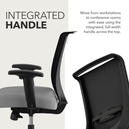 Image of HON Convergence Ergonomic Office Chair with Mesh Back, Adjustable Arms, Lumbar Support, Synchro‑Tilt Desk Chair with Wheels for Home Office or Computer Use, Black Frame, Frost