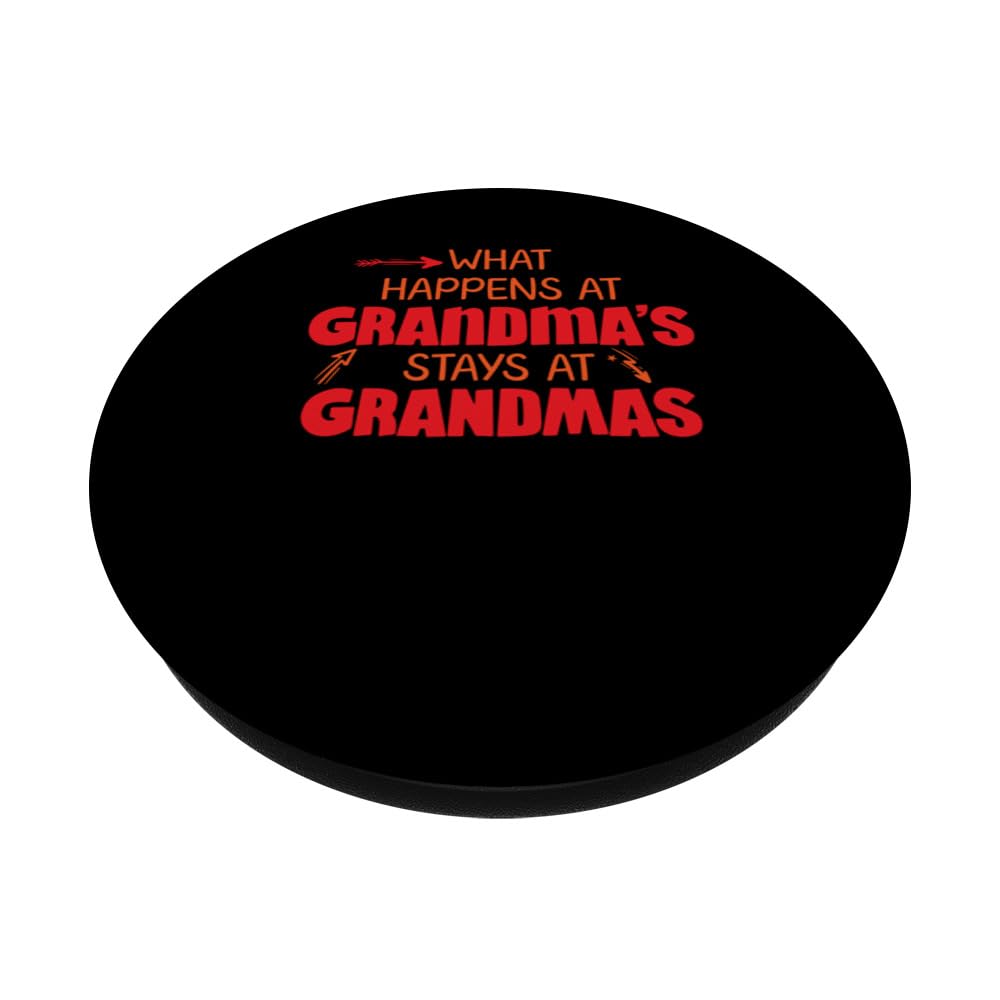 What Happens At Grandma's Stays At Grandma's PopSockets Swappable PopGrip, Black - Image 2