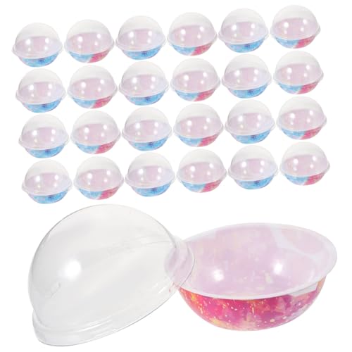 minkissy 50Pcs Mini Cupcake Boxes Dessert Packing Box with Dome Durable Pet Material for Muffins Pudding and Snacks for Parties and Celebrations