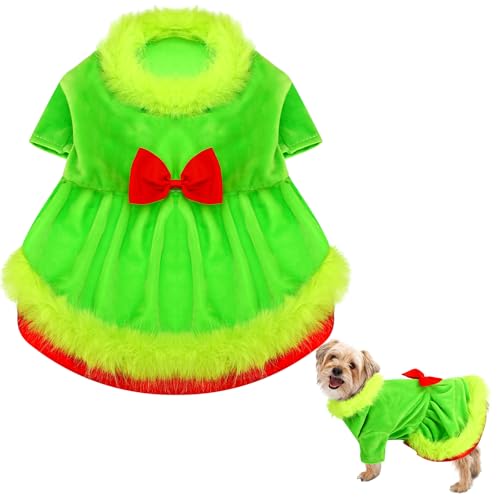Disfraz de Navidad para perro Glitopper Verde lima Small