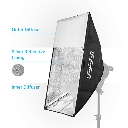 Fovitec 20X28 Inch Rectangle Softbox For Use 5 Or 7 Socket Fluorescent Heads For Photo & Video #TOP2