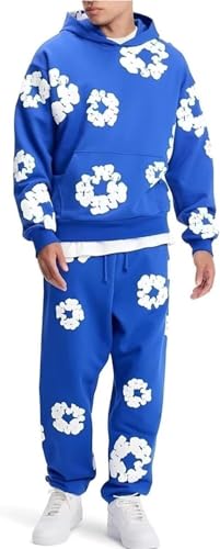 Survêtement Y2K ensemble sweat à capuche pantalon à fleurs unisexe