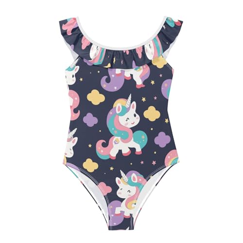 Bañador de unicornio blanco elástico para niñas de 3 a 6 años de playa