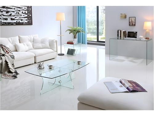 Bureau verre courbé transparent ELSTRON table de travail design - 7