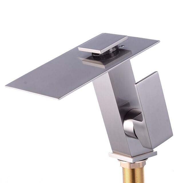 Robinet de lavabo en laiton nickel LED : l'élégance d'une cascade lumineuse haut de gamme