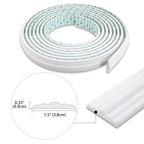118" x 1.5" Lightweight Peel and Stick Chair Rail Molding, Flexible Accent Wall Trim for Home Decoration & Protection - Image 3