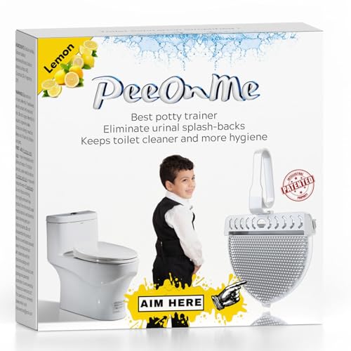 PeeOnMe Toilet Splash Guard Urinal Screen Deodorizer – Powerful Odor Eliminator for Men’s Bathroom – Long Lasting Fresh Wave Scent Cleaner Pads for Urinals, Potty, Drain & Restrooms – 1 Pack, Lemon