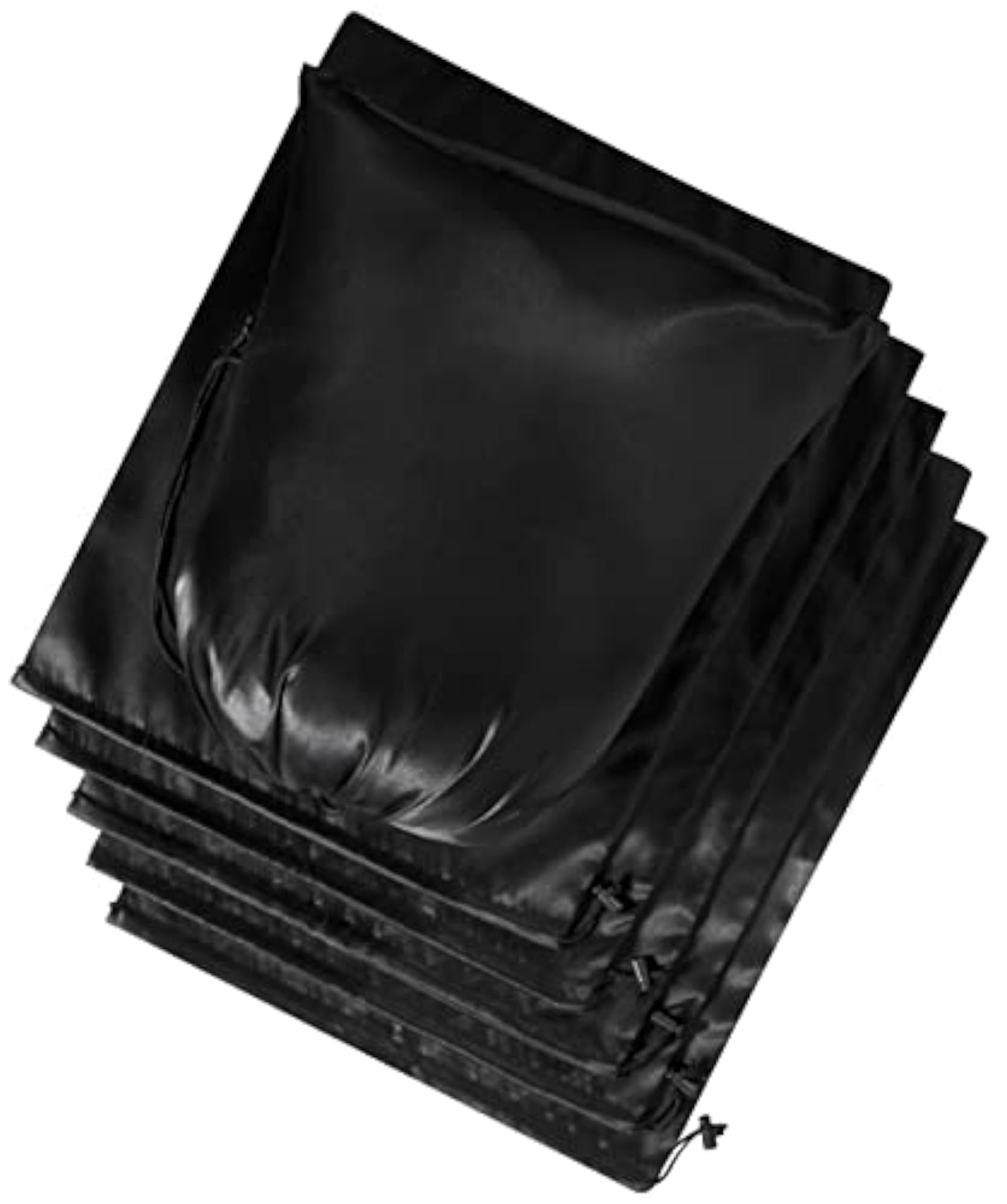 Set of 6 Satin Drawstring Bags for Travel and Wardrobe