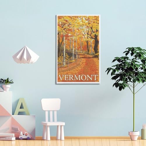 Art mural sur toile Vermont Autumn Forest pour une ambiance poétique - 4