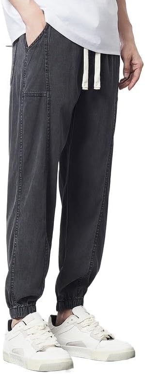 [たけち] ジーンズ 夏 伸縮性ウエスト 細身パンツ(XL)