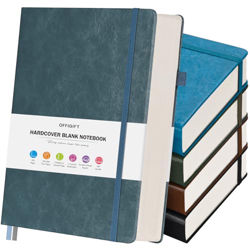 Image of 5 Pack Blank Journal, Hardcover Sketchbook, 320 Pages Blank Notebook, A5