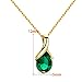 Orovi 14K Gold Necklace for Women - Stunning Womens Necklace with Pear Shaped Emerald Pendant, Elegant Jewelry for Women - Birthstone Jewelry Pendant Necklace with 17.7