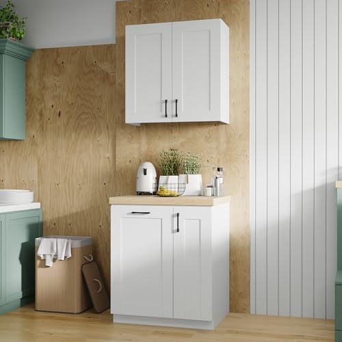 Homsee 30" W Modular Kitchen Pantry with Wall Cabinet