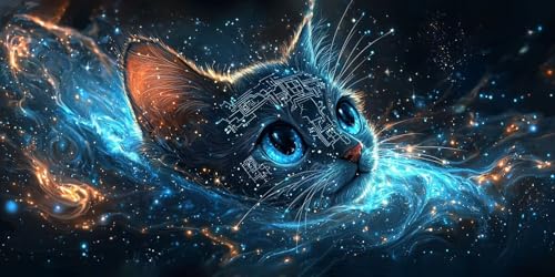 Broderie Diamant Le Chat Bleu 5D Kit complet rond 40x80cm C-237 DIY