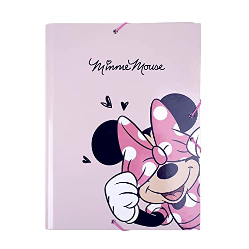 Carpetas A4 CERDÁ LIFE'S LITTLE MOMENTS - Carpeta Escolar Niña de Minnie Mouse con 3 Solapas Flexibles, Cierre con Gomas Elásticas y...