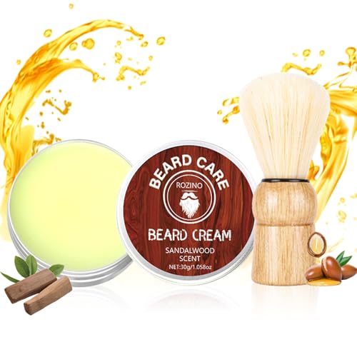 Sandalwood Beard Cream,Light Hold Moisturizer & Beard Conditioner for Men
