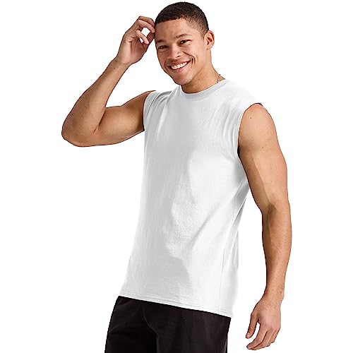 Hanes Men's Essentials Midweight T Pack, Cotton Muscle Tank Shirts, 3-Pack4