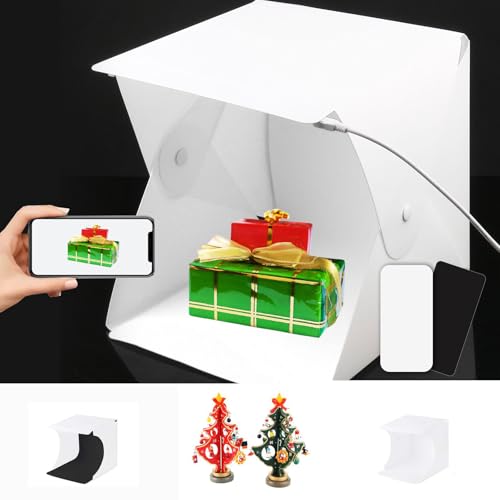 Portable Photo Studio Mini Shooting Tent Foldable Light box 9x9x9.5 LED Light Tent Photography Backdrop Lighting Cube for Product Jewellery Model