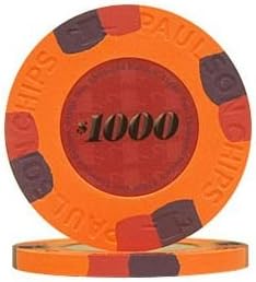 Paulson Brand Top Hat & Cane Full Clay 1000-Dollar Poker Chips (Set of 50)