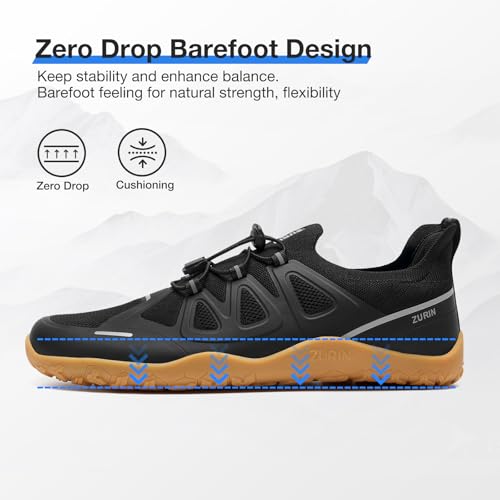 ZURIN Men's Barefoot Training Shoes-Wide Toe Box | Zero Drop Sole | Slip On | Gym Cross Trainers for Walking Weightlifting Workout Trail Running Hiking3
