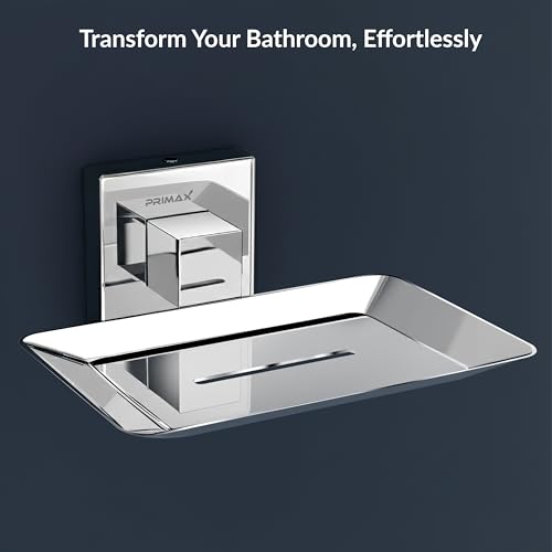 Image of Plantex (Primax) Aqua Heavy-Duty Stainless Steel Soap Holder for Bathroom /Soap Dish /Soap Stand /Bathroom Accessories - (Chrome)