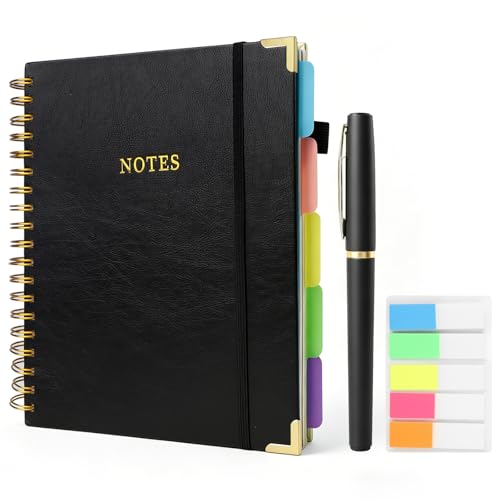 Carnet à spirales A4 noir pour optimiser vos notes de réunion au bureau et à la maison