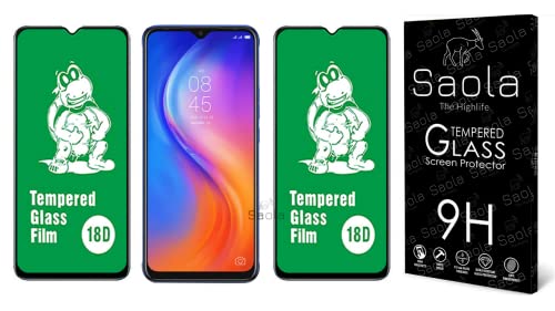 Image of Saola 18D Tempered Glass With Inbuilt AirBag Borders For Tecno Spark 6 Air (Pack Of 2) with Free Installation Kit. Full screen Coverage - 7.0 inch