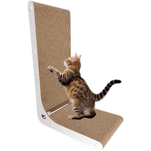 Rascador de cartón para gatos, tablero rascador para gatos - Almohadilla rascadora en forma de L para gatos,Tablero rascador de relajación Vertical para gatos, montaje en pared para gatos de interior,
