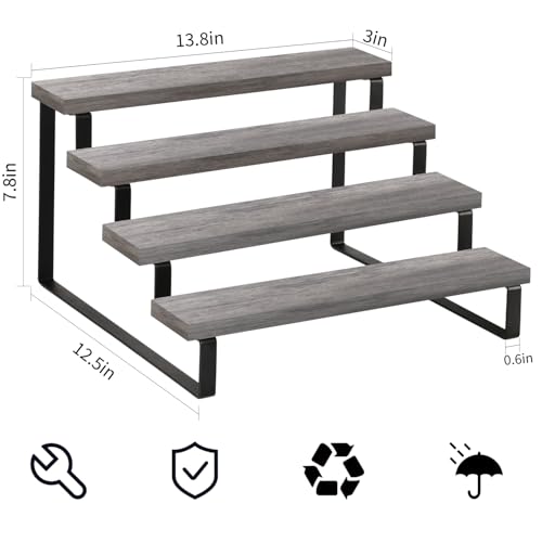 Image of YINMIT Grey Display Riser Stand (4 Tier,Grey,2Pack)