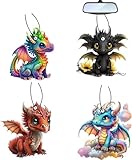 Generic 4 PCS Car Air Freshener, PinkDinoh Car Accessories Cute Dragone for Women Girls Car, Decor Hanging Fresheners Car Interior Room Decorations, for Christmas Gift, Blue