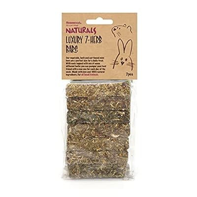 Rosewood Naturals Luxury 7-Herb Bars, Rabbit Treats & Small Animal Treats, 6 x 80g Packs, Item form - Sticks