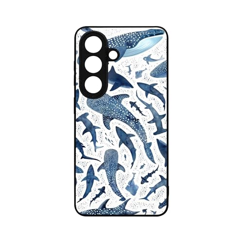 qizjio Cute Shark & Whale Phone Case – Aesthetic Ocean Animals Design, Soft Protective Cover for Samsung Galaxy S26