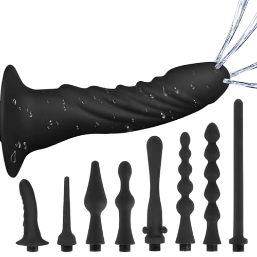Analdusche für Männer & Frauen – Silikon Enema Duschkopf zur Intimreinigung – Analdehner & Anal Trainer für Analsex Vorbereitung – Intimdusche kompatibel mit Duschkopf（D）