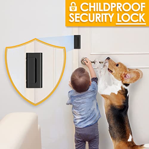 Image of Door Locks for Front Door Reinforcement Lock, Home Security Door Latches for Top of Door Locks for Kids Safety from Inside Withstands 800Lbs, Extra Child Proof Flip High Night Lock to Defend Home