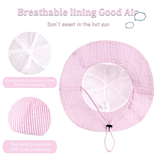 image for DANMY Baby Girl Sun Hat with UPF 50+ Outdoor Adjustable Beach Hat with