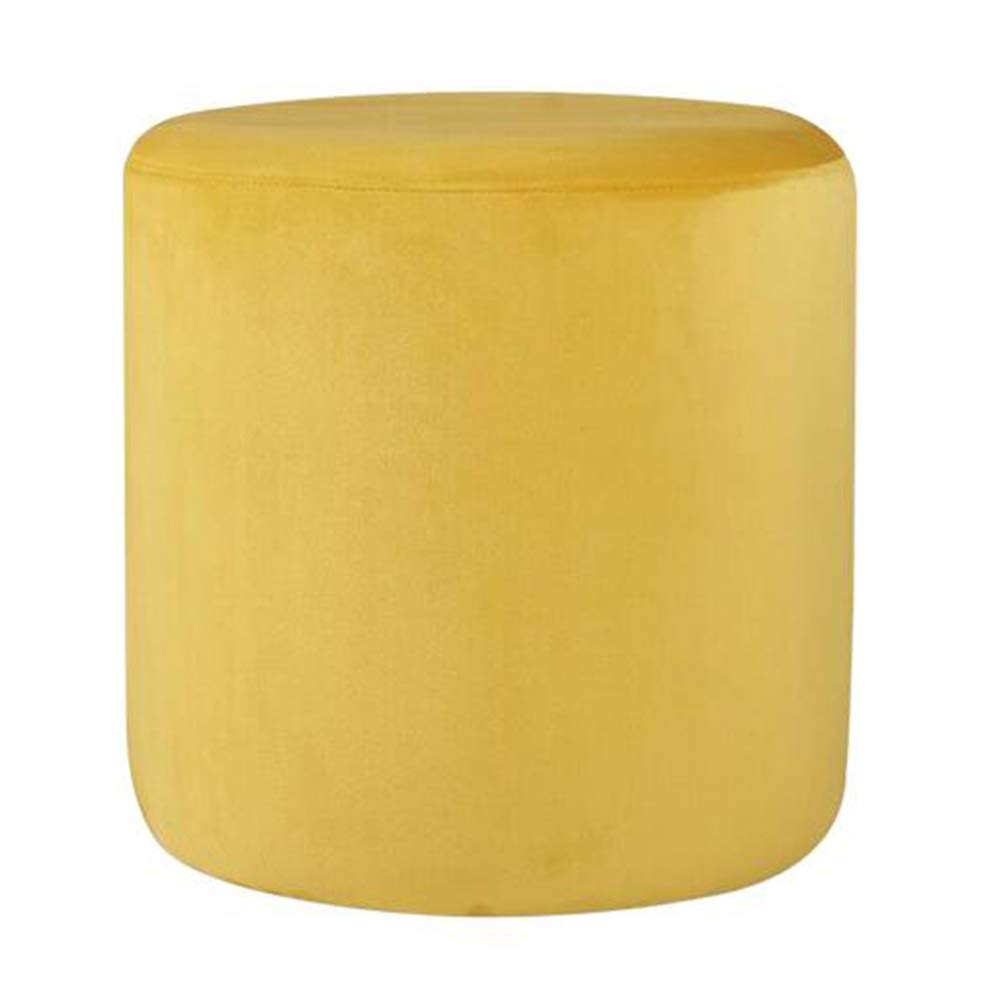 Repose-Pieds en Velours Rembourré Tabouret Confort Jaune
