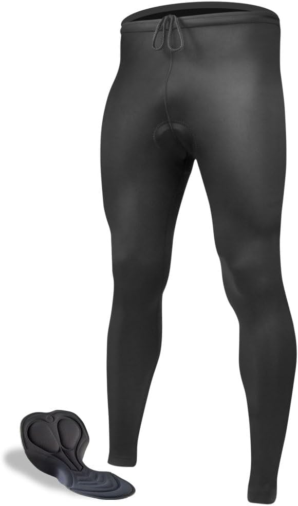 | Men's USA Classic Padded Cycling Tights | Black Compression Spandex | Made in USA